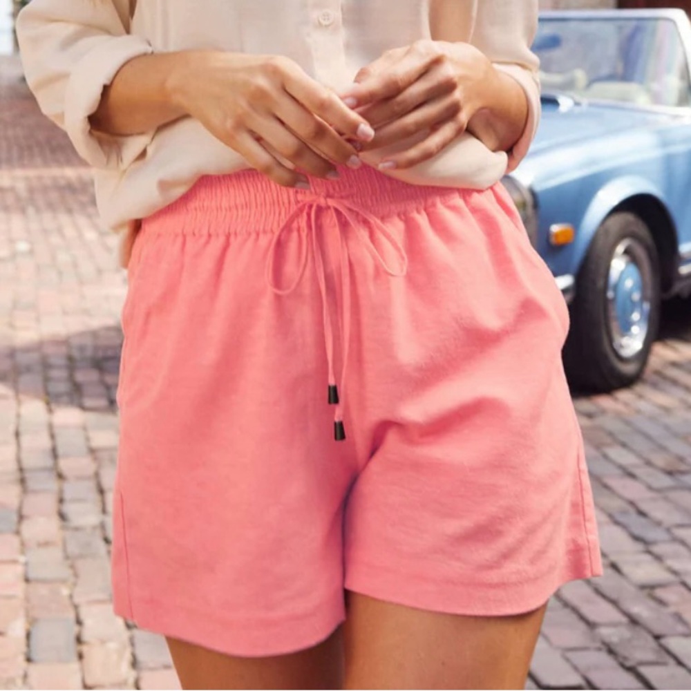 Venus Easy Linen Shorts Coral